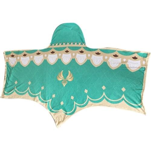 Anime Game Genshin Impact Keqing Venti Cosplay Cloak Cute Cartoon Printed Winter Blanket Air Conditioning Hip Hop Costume