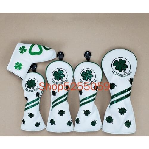 Lucky Clover Golf Club Driver Fairway Wood Hybrid UT Putter Headcover For Sports Golf Club Head Protection Cover
