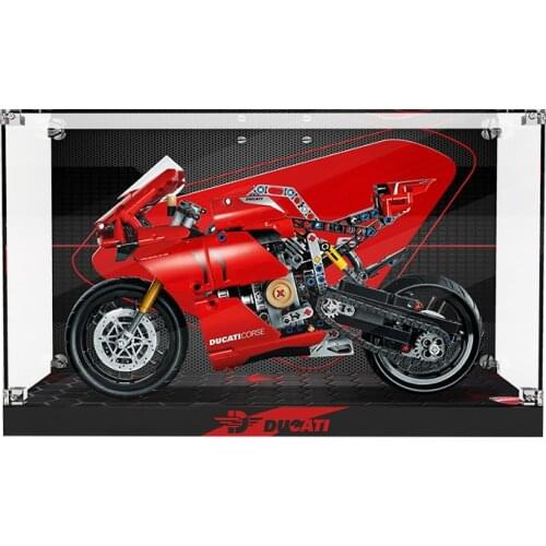 Vertical Acrylic Display Case For Technical Ducati Panigale V4R ShowCase 42107 Motorcycle Building Kit(Lego Set not Included )