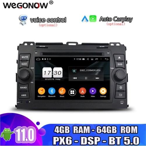 DSP Android 10.0 4GB RAM 8 Core 64GB Car DVD Player Wifi BT5.0 RDS RADIO tuner GPS For Toyota Prado Land Cruiser 120 2006-2010