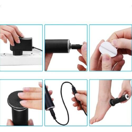 Electric Foot Callus Remover Pedicure File Tool + 60pcs Sandpaper Disk US Plug Foot Hand Skin Care Supplies