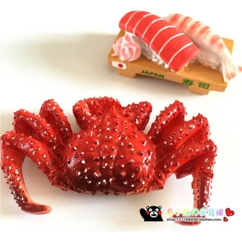 Japanese Seafood King Crab Salmon Sushi 3D Fridge Magnets Tourism Souvenirs Refrigerator Magnetic Stickers Home Decortio