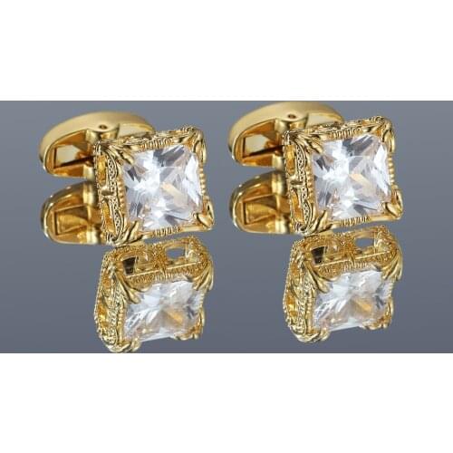 Mens Cufflinks 2020 High Quality Light Luxury Inlaid Zircon Square French Shirts Cuff Links Business Mens Jewelry Gifts