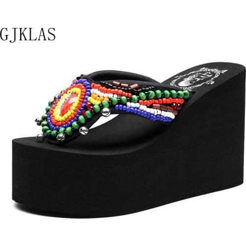 Platform Flip Flops Beach Summer Slippers Wedges Shoes for Women High Heels Sandals Casuales Slides Ladies Shoes Fashion Slipper