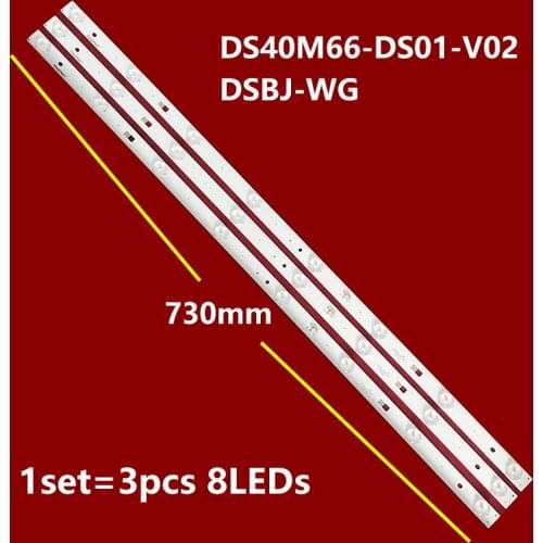 LED backlight strip 1set=3pcs 8led for 40inch TV 40X 40R4 DS40M66-DS01-V02 DSBJ-WG