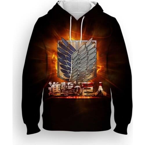 Sweatshirt attack on titan Mens clothing Titans attack Oversized hoodie shingeki no kyojin hoodies women Anime clothes for teen