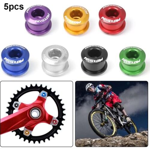 5Pcs Chainwheel Screws MTB Bicycle Cycling Chainring Wheel Bolt Alloy 7075 4.9mm/6.4mm Road Bike Disc Screws for Crankset Parts