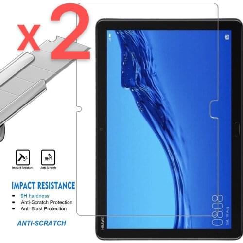 2Pcs Tablet Tempered Glass Screen Protector Cover for Huawei MediaPad M5 Lite 10.1 Inch Full Coverage of HD Eye Protection Film