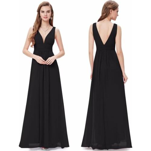 Free Shipping Cheap long 2018 New Hot Sale sexy v-neck Floor Length Chiffon robe de soiree vestido de festa bridesmaid dresses