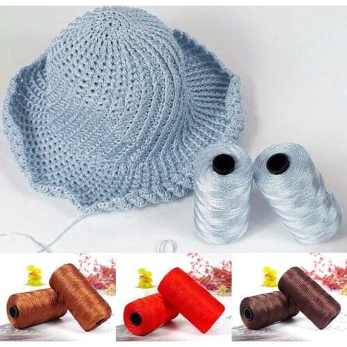 100g/Pcs Hand-hook shoe ice silk thread Knitted bright silk thread DIY hand-knitted wool thread Hook shoe flat belt thread