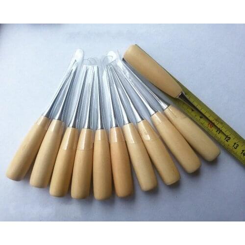 100PCS Professional Leather Wood Handle Awl Tools For Leathercraft Stitching Sewing Free Shipping