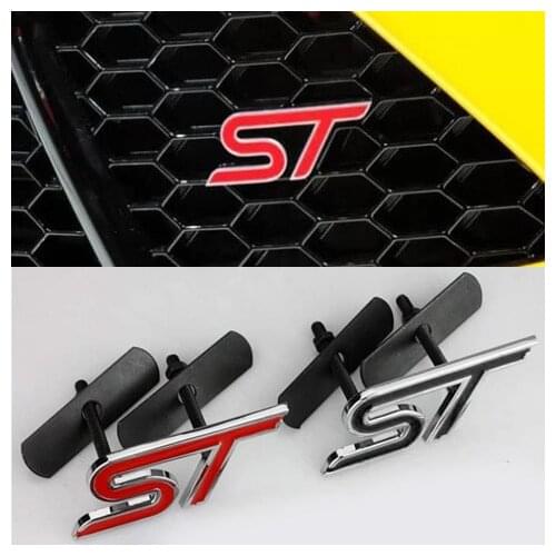 2 Colors 3D Metal ST Sport turbo Head Front Grille Emblem Tail stickers Car-Styling for Ford Focus 2 Fiesta car accessories