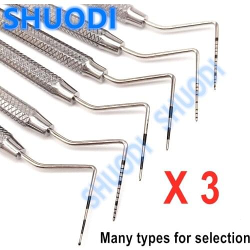 3 pcs Dental Periodontal Probe with Scaler Dental Explorer Tool Dentist Endodontic Tooth Cleaning Stainless Steel