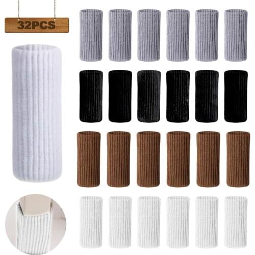 32Pcs Knitted Table Chair Leg Socks Modern Minimalist Style Non-Slip Mute Chair Mat Table Floor Protector Furniture Feet Covers