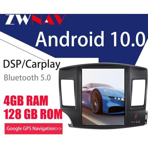 4+128G Tesla Screen Carplay For Mitsubishi Lancer 2007-2016 2017 Android10 GPS Player Auto Audio Stereo Radio Recorder Head Unit