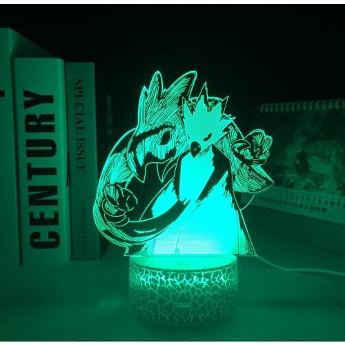 Tokoyami Fumikage White Base Lamp for Bedroom Decor Birthday Gift Night Light LED Table Lamp My Hero Academia Anime 3D Lamp