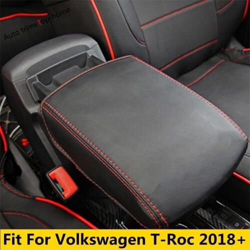 Car Armrest Pad Cover Box Protective Holster PU Leather For VW Volkswagen T-Roc T Roc 2018 2019 2020 2021 Accessories Interior