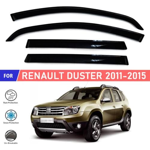 Window deflectors for Renault Duster 2011~ car window deflector wind guard vent sun rain visor cover car styling