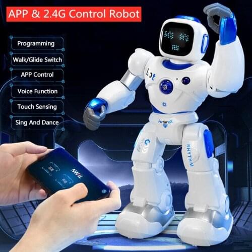 Intelligent APP Control 2.4G RC Robot Can Singing Dancing Phone Control Programm Robot For Kids Walk Glide Touch Sensor Record