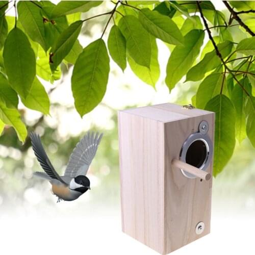 Wooden Bird Nesting Breeding Box House Parakeet Mating Case with Clear Window for c.ckatiel Finch Canaries Lovebird Conure