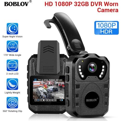 BOBLOV Mini Body Camera Full HD 1080P Police Camera Digital Video Recording Camcorder Micro Camera Wide Angle Small Camera