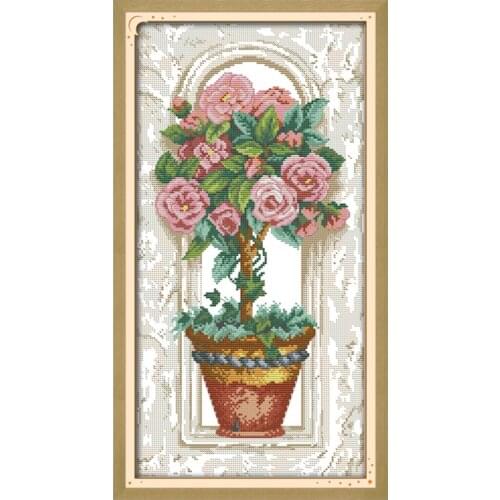 Flowers cross stitch kit embroidery sets aida 14ct printed cross stitch pattern DIY needlework handmade count cross stitch