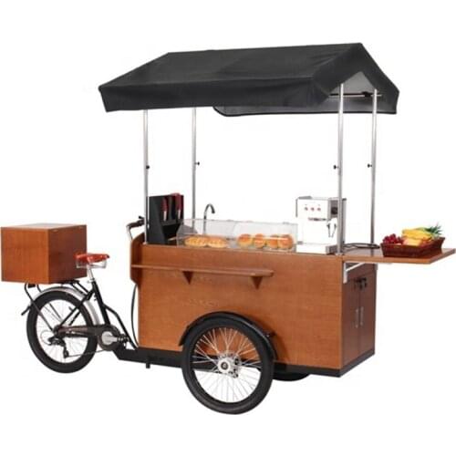 2021 New Classical Coffee Cargo Bike Three Wheels Mini Electric Tricycle Mobile Food Cart for sale