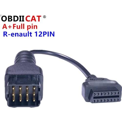 OBDIICAT A+ Quanlity 12Pin to 16pin obd2 OBD II Connector Adapter 12 pin Car Diagnostic Cable 16 PIN Vehicle Electronics