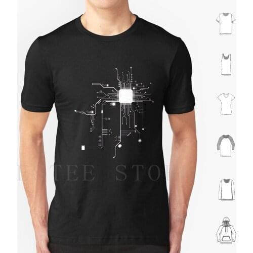 Heart Circuit Board T Shirt Cotton Men Diy Print Heart Circuit Board Computer Engineer Software Coding Chip Microchip