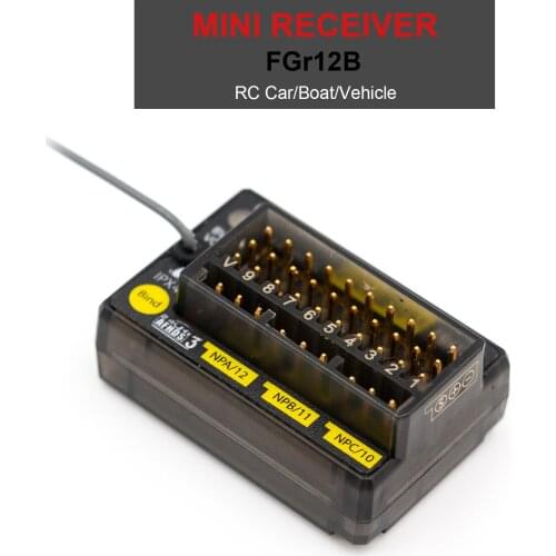 FLYSKY FGr12B 2.4GHz 12CH Receiver PWM PPM Ibus for AFHDS3 Transmitters RF Modules PL18/ NB4 /NB4 Lite RC Car Boat Vehicle