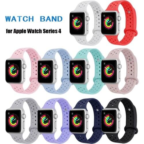 Sport Silicone strap For Apple Watch 4 Band 40mm 44mm Bracelet Watchbands Straps For Iwatch Series 4 Wrist Watch Belt