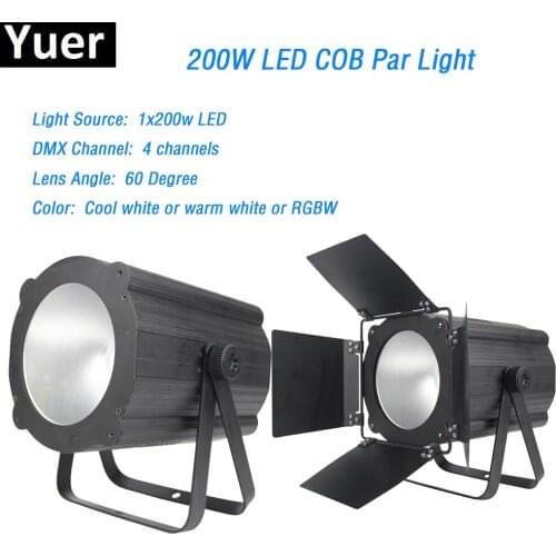 Stage Par Light High Quality 200W LED lamp Casting Aluminum Led COB Par Lights With 4 DMX Channels LED Display for for Theater