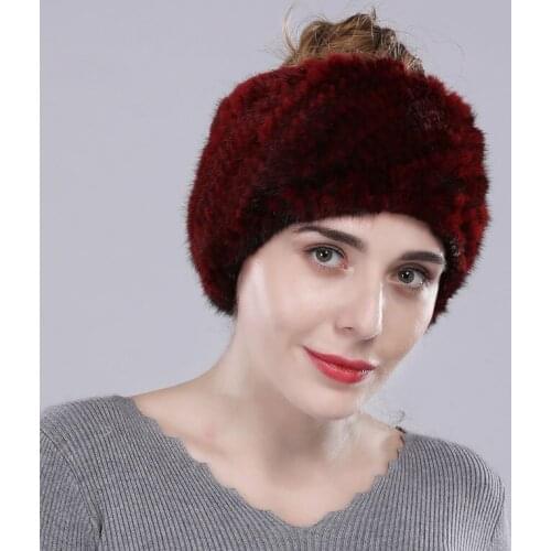 Real Mink Fur Headband Snood Women Winter Warm Ring Scarf Handmade Neckerchief Elastic Tight Weave Fluffy