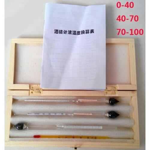 Wooden box alcoholmeter for Vodka/whiskey alcohol meter wine alcohol tester Alcohol hydrometer density meter
