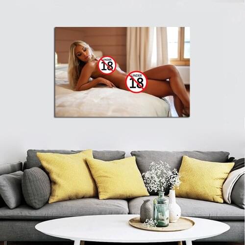 Blonde Beauty on the Bed Picture Wall Art Poster and Print Canvas Painting For Home Decor Decoration