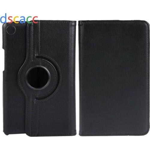 DSCACC 360 Degree Stand Smart Cover Auto Sleep Wake Up Rotating Leather Case for Huawei MediaPad M5 10 Pro 10.8 8 8.4 M3 Lite T3