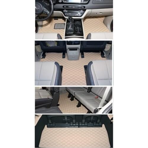 High quality! Custom full set car floor mats + trunk mat for KIA Sedona 7 8 seats 2020 waterproof carpets for Sedona 2019-2015