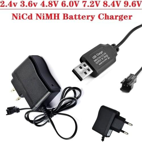 SM SM-2P Plug) 2.4v 3.6v 4.8V 6.0V 7.2V 8.4V 9.6V NiCd NiMH Battery Charger For RC toys Robot Car Boat Tank Guns Charger