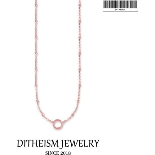 Link Chain Necklace Rose Gold Color Carrier, 2020 Spring Brand New Fashion 925 Sterling Silver Jewelry Romantic Gift For Women