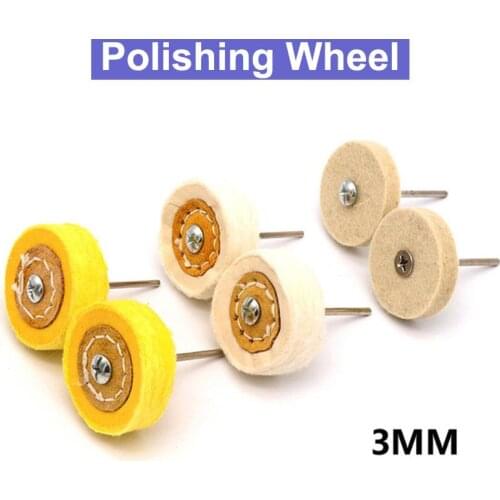 1Pcs 50mm White Yellow T Shape Handle Cloth Polish Wheel Mirror polishing Cotton Cloth Grinding Head Shank 3mm
