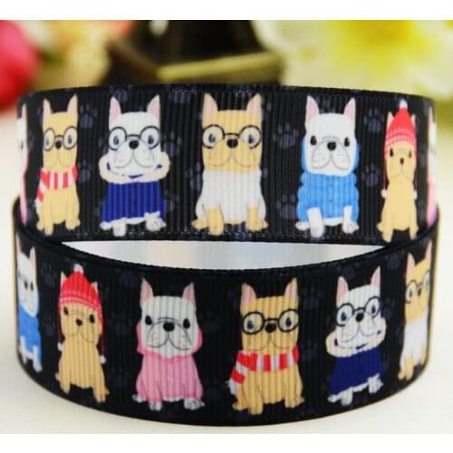 7/8'' 22mm,1" 25mm,1-1/2" 38mm,3" 75mm Dog Cartoon printed Grosgrain Ribbon party decoration 10 Yards X-02812