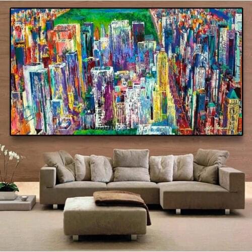 Modern Creativity Abstract City Canvas Painting Wall Art Pictures Posters and Prints for Living Bedroom Home Artwork Decoration