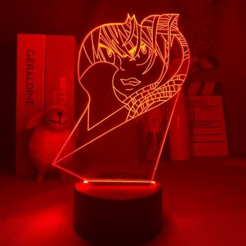 Anime Fairy Tail Natsu Dragneel Led Nightlight for Children Room Decor Cool Manga Fairy Tail Birthday Gift 3d Table Night Lamp