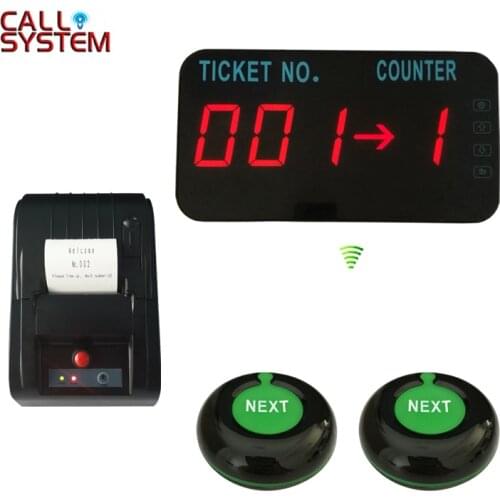 Restaurant Wireless Queue Management System Number Screen with Next Control Button Thermal printer