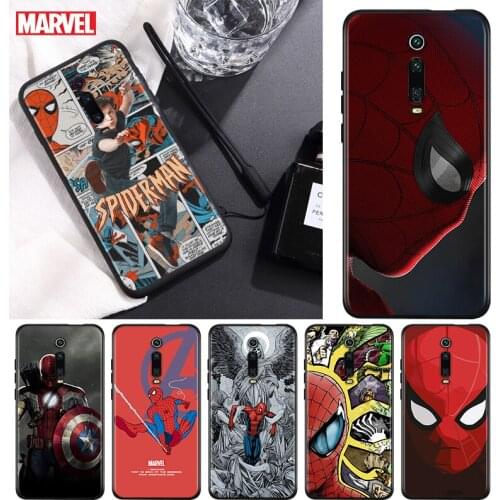 Avengers Spiderman For Xiaomi Redmi 9T 9I 9AT 9A 9C 9 8A 8 7A 7 6A 6 5A 5 4X PRO Prime Plus Black Soft Phone Case
