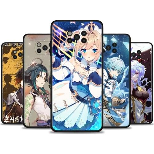 Black Cover For Xiaomi Poco X3 M3 CC9 Pro X3NFC F3 F1 A3 A2 CC9E Note 10 Lite Case Soft Fundas TPU Coque genshin impact Game