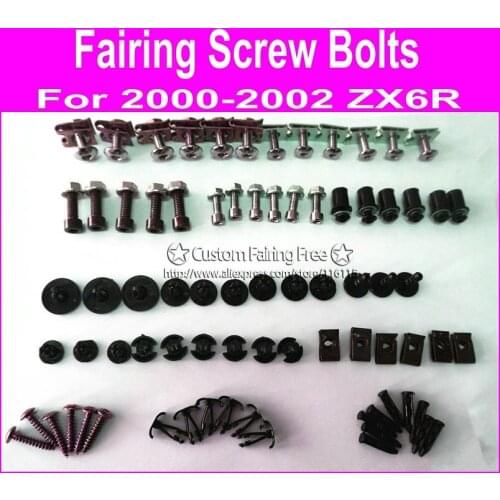 Fairing body parts screw bolts kit for Kawasaki ZX6R 2000 2001 2002 zx6r 00 01 02 black fairing dag screws coupling bolt set