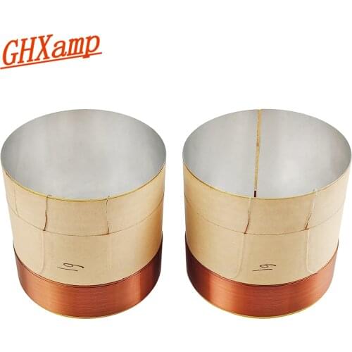 GHXAMP 61mm Bass Speaker Voice Coil 8Ohm Woofer Round Copper Wire Coil White Aluminum For Audio Loudspeaker Accessories Diy 2pc