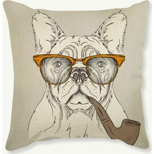 Europe Style Cartoon Animal Dog Cat Cushion Home Decoration Car Sofa Pillowcase For Kids Gift 18'' Square Throw Pillows Cojines