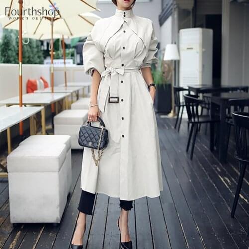 FashionTrench Coat women Comfortable Loose A-line Professional Temperament Outwear Warm Long Trench Plus Size Clothing 2021 New